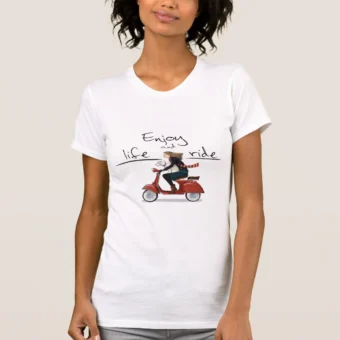 Enjoy Life and Ride Vespa T-Shirt | Gift for Scooter & Travel Lovers