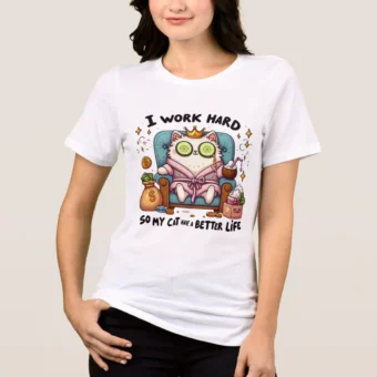 I Work Hard So My Cat Can Have a Better Life T-Shirt | Funny Cat Lover Gift