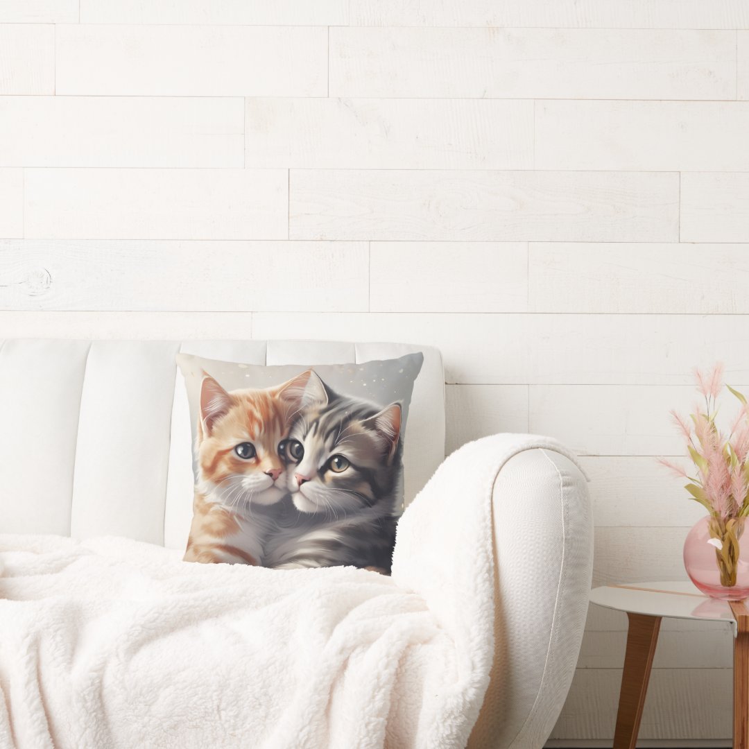 Pawsitively Love Throw Pillow | Cute Cat Lover Home Decor - Image 3