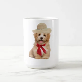 Puppy With Hat Coffee Mug | Cute Dog Lover Coffee Cup