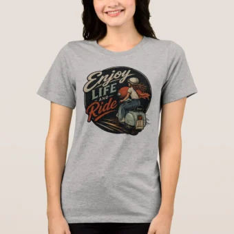 Enjoy Life and Ride Vintage Vespa T-Shirt | Retro Scooter Travel Gift